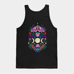 Moth, Triple Moon, Flowers and Stars Tank Top